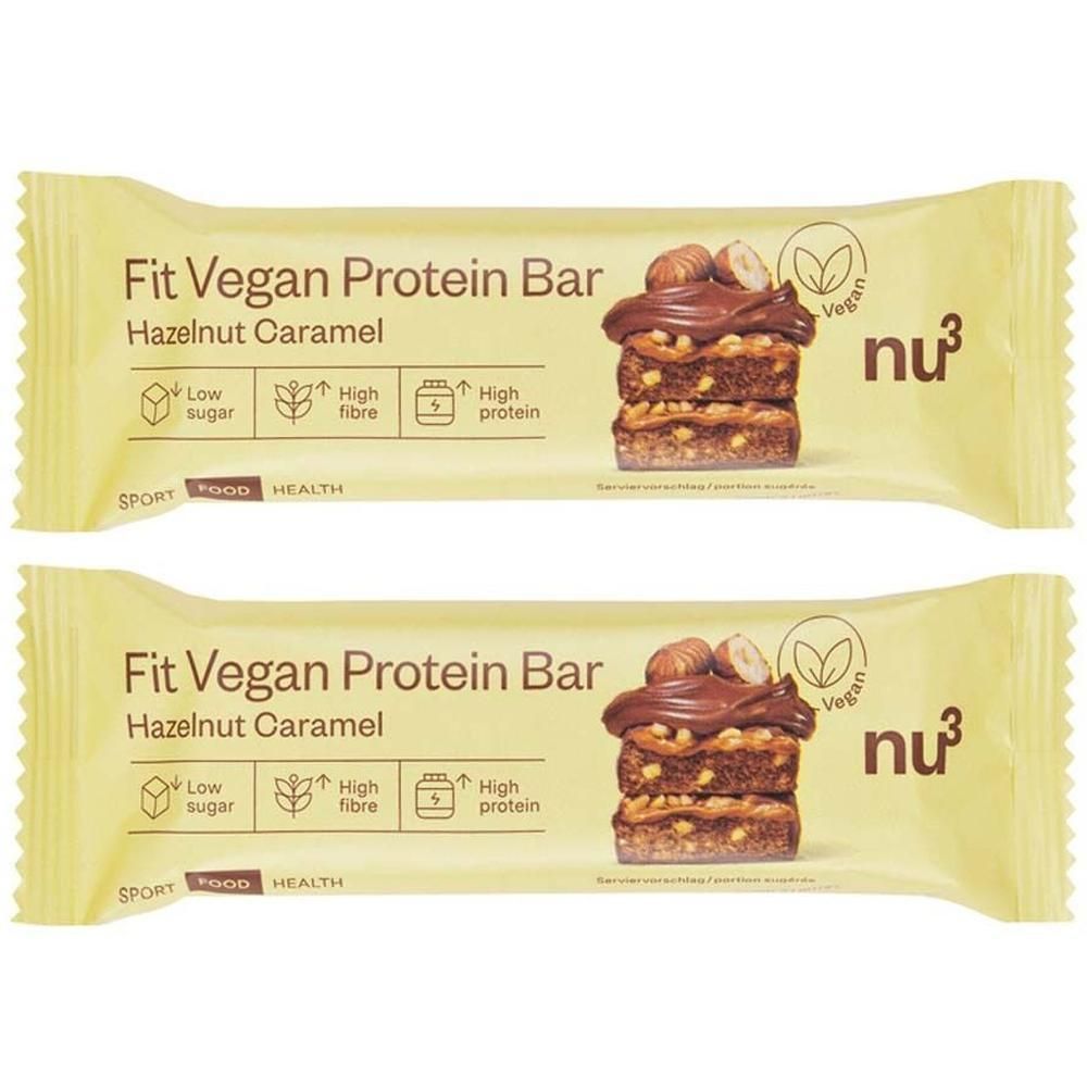 nu3 Fit Vegan Bar - Hazelnut Caramel 50g Doppelpack 2x50 g Riegel