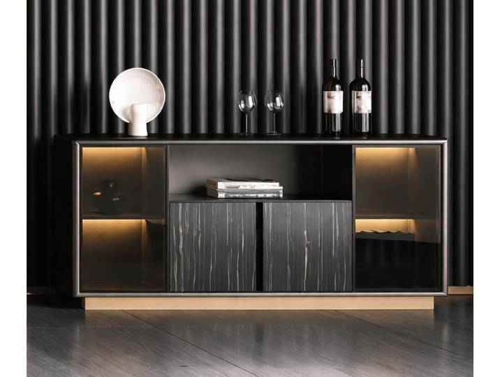 JVmoebel Sideboard Schickes Schwarzes Sideboard Luxuriöse Ablagemöbel Edle Holzmöbel, Made in Europa
