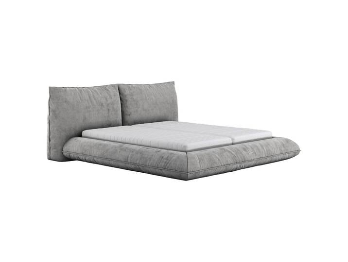 Belluti Polsterbett Fluffy, Grau, Metall, 180x200 cm, Schlafzimmer, Betten, Polsterbetten