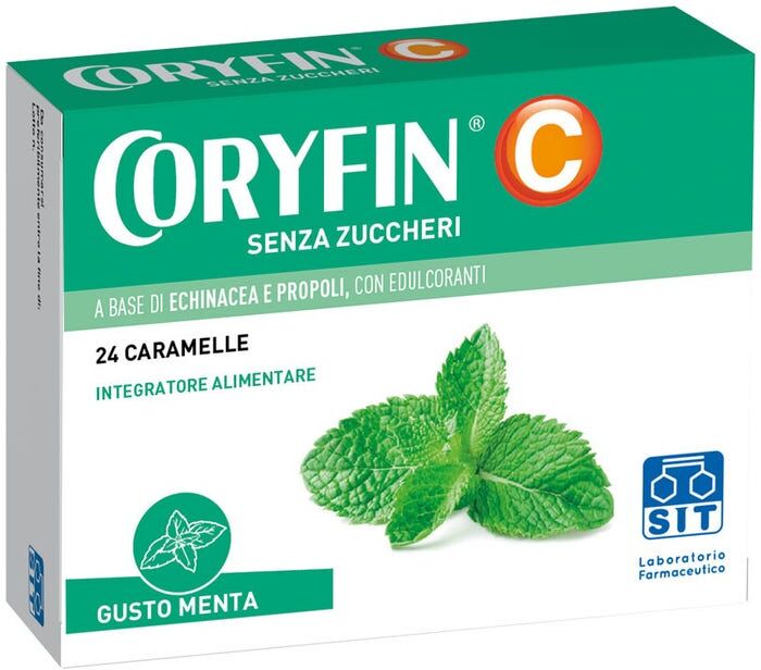 SIT LABORATORIO FARMAC. Srl Coryfin C - 24 Caramelle Senza Zucchero Gusto Mentolo per Tosse e Raffreddore