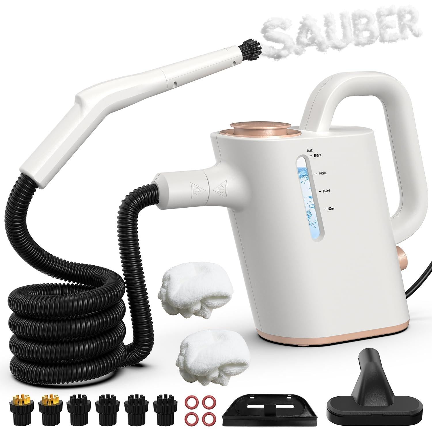 Selius Stoomreiniger handapparaat met 1500 W en 16 accessoires, 550 ml tank