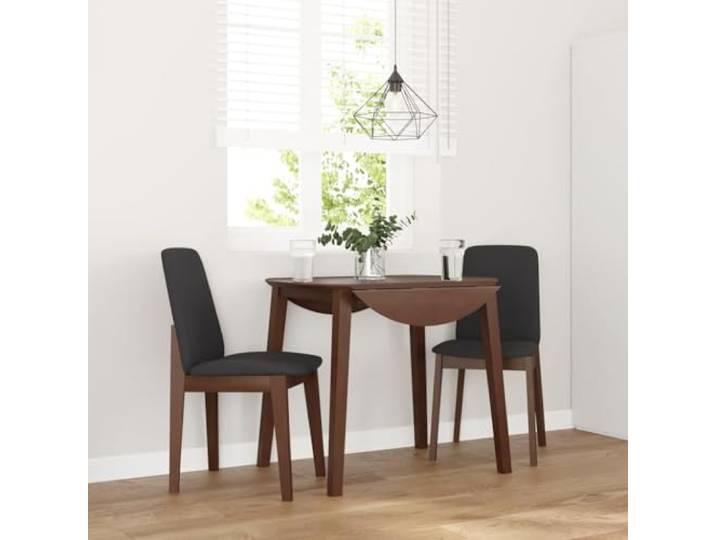 HEFZGDB Esszimmerstühle mit Kissen 2 STK. Braun Massivholz Gummibaum Ergonomische Rückenlehne für Komfort und Langlebigkeit