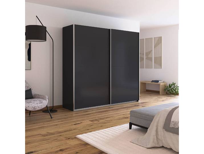 Schwebetürenschrank - Uni 226cm Grau/Graumetallic