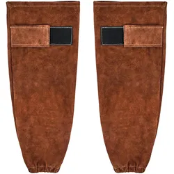 VEVOR Schweißerärmel, 457x95 mm, Schweißerstulpen, Schweißerschutzärmel aus Rindsleder zum Schutz der Arme, Schweißerarmschutz zum Schweißen, Schmieden, Holzarbeiten, Gartenarbeit