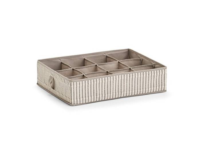 Zeller 14642 opbergdoos Stripes , 12 vakken, vlies, ca. 44 x 34 x 11 cm