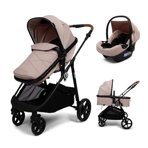 Baninni Nelia 3-in-1 multifunctionele kinderwagen met autostoel, beige