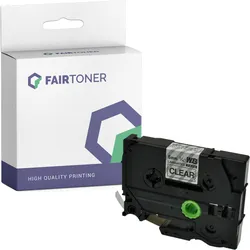 Kompatibel für Brother P-Touch 1250 VPS (TZE-111) Schriftband 6mm/8m Schwarz auf Transparent