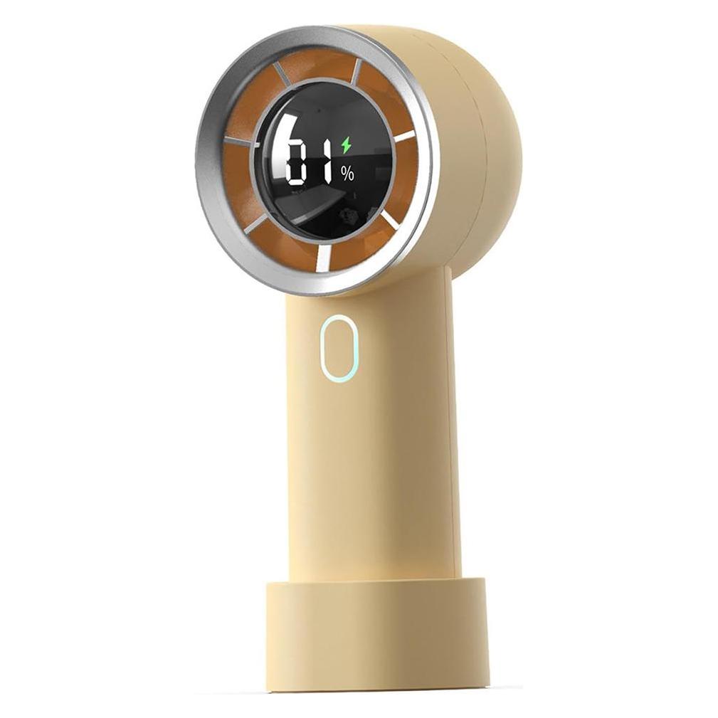 Techsuit - Handheld Fan (HX130) - Digital Display, Ultra Silent, 1200mAh - Yellow (56351140)