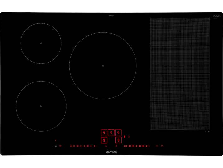 SIEMENS Flex-Induktions-Kochfeld, schwarz, B:79,2cm H:5,6cm T:51,2cm, Kochfelder, Flexible varioInduktion & intuitive Dual lightSlider-Bedienung