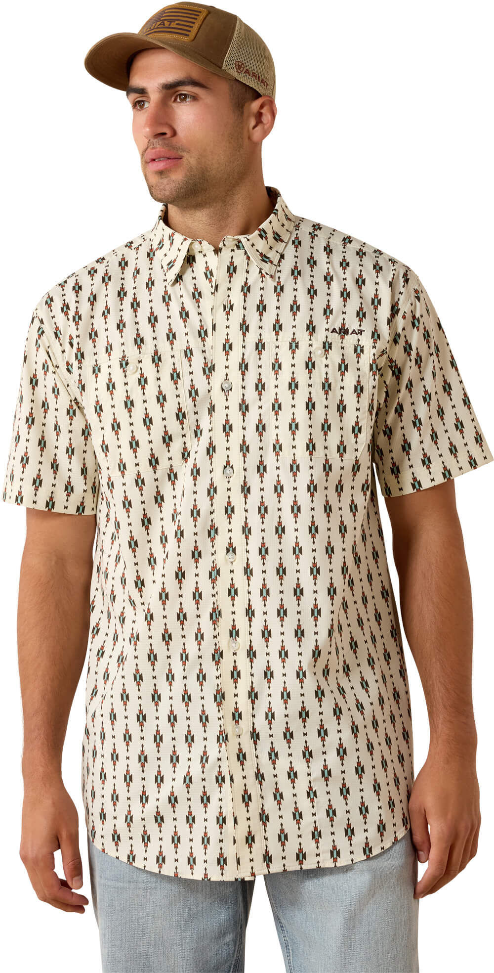 Men's Printed 360 Airflow Classic Fit Shirt in Sandshell, Size: XL by Ariat