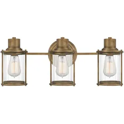 Elstead Lighting Quoizel Riggs Wandleuchte 3-flammig gealtertes Messing IP44 E27