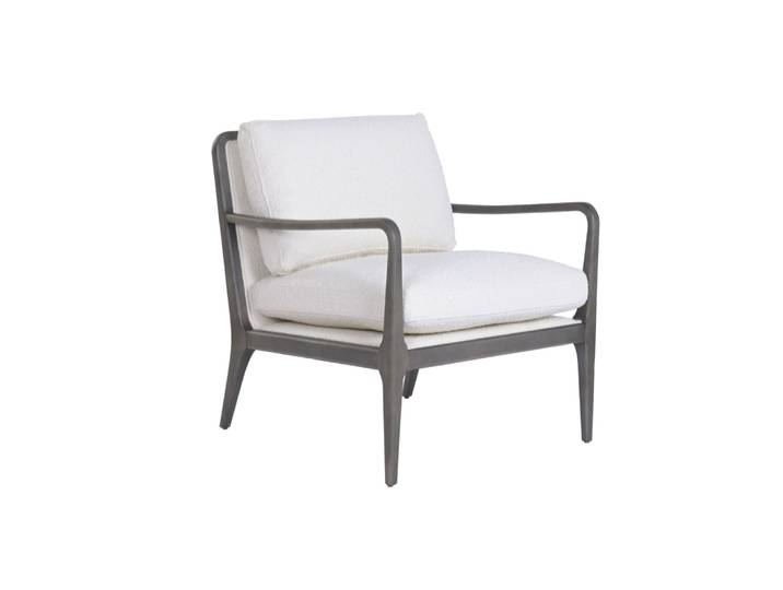 Fauteuil en hêtre et polyester bouclé gris 70x77x81 cm