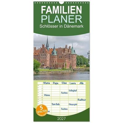 Familienplaner 2027 - Schlösser in Dänemark mit 5 Spalten (Wandkalender, 21 x 45 cm) CALVENDO