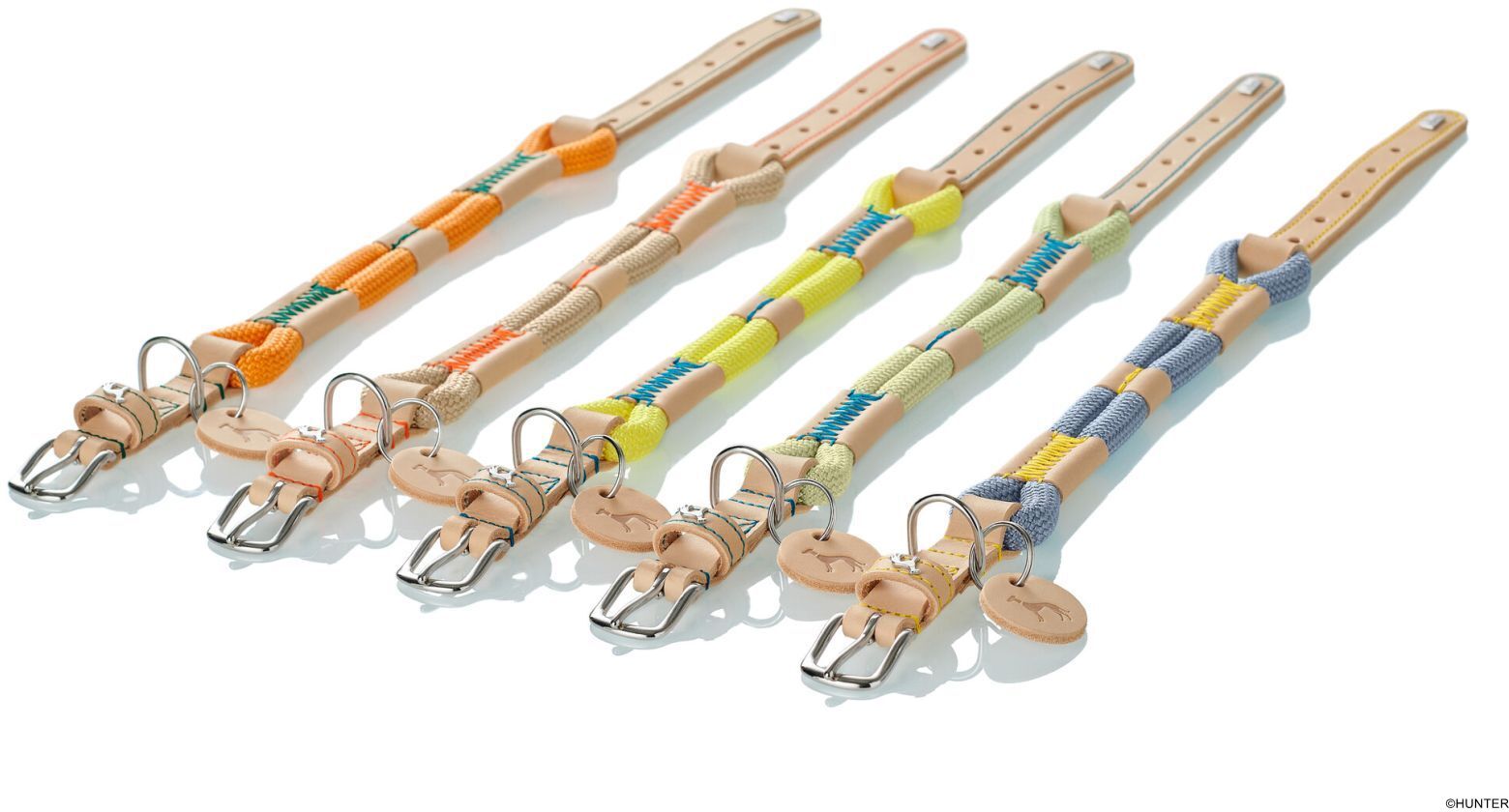 DOG SPORT HUNTER Halsband Malia S (45), taubenblau/natur