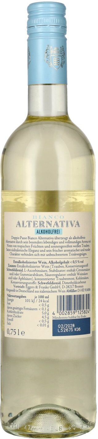 Doppio Passo Bianco Alternativa alkoholfrei 0,75l