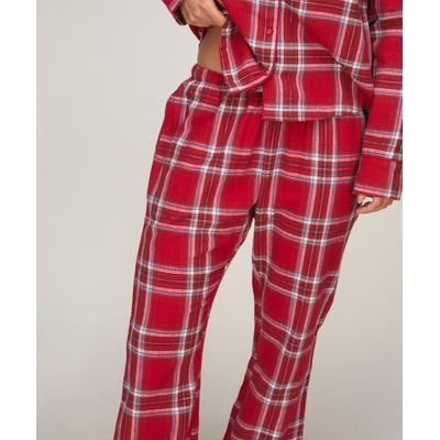 Pyjama HUNKEMÖLLER "Flannel Pyjama Pants", Damen, Gr. S, rot, 100% Baumwolle, Homewear-Sets Pyjama