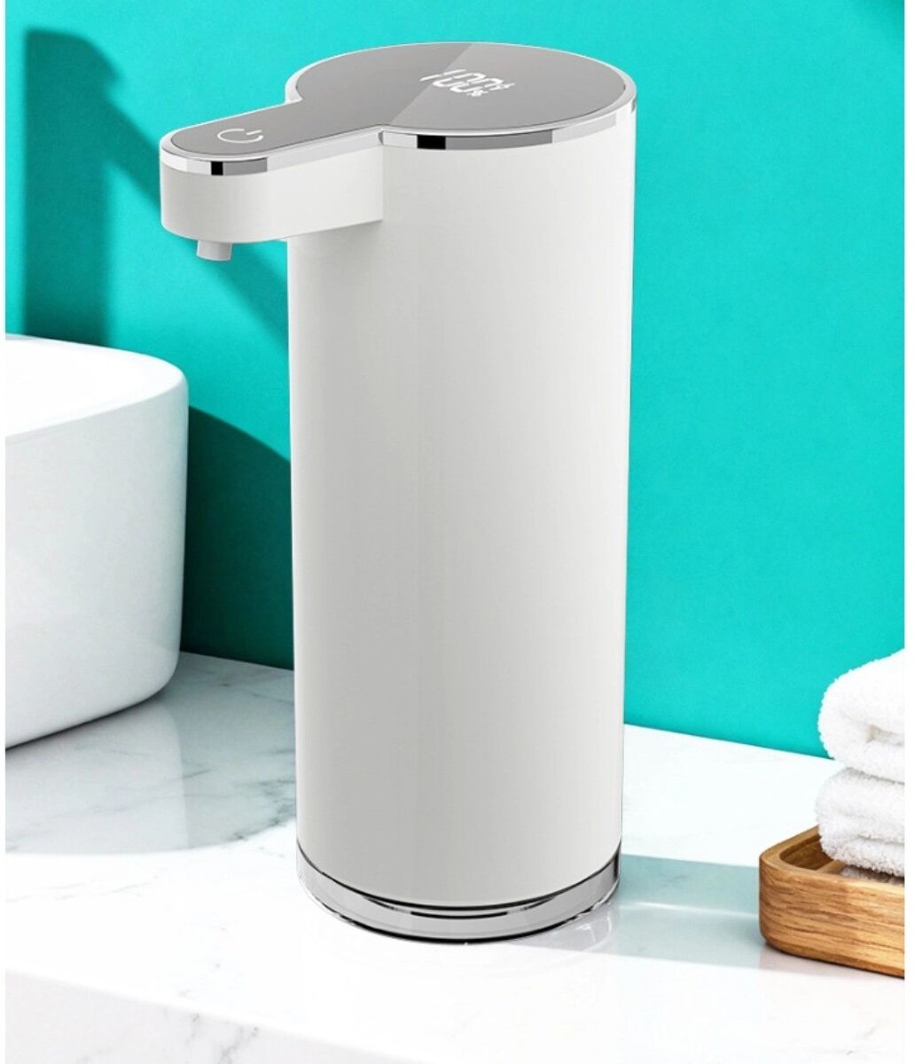 INF Automatischer Schaumseifenspender aus 304 Edelstahl - berührungsloser Sensor, 400ml, USB aufladbar, Weiß