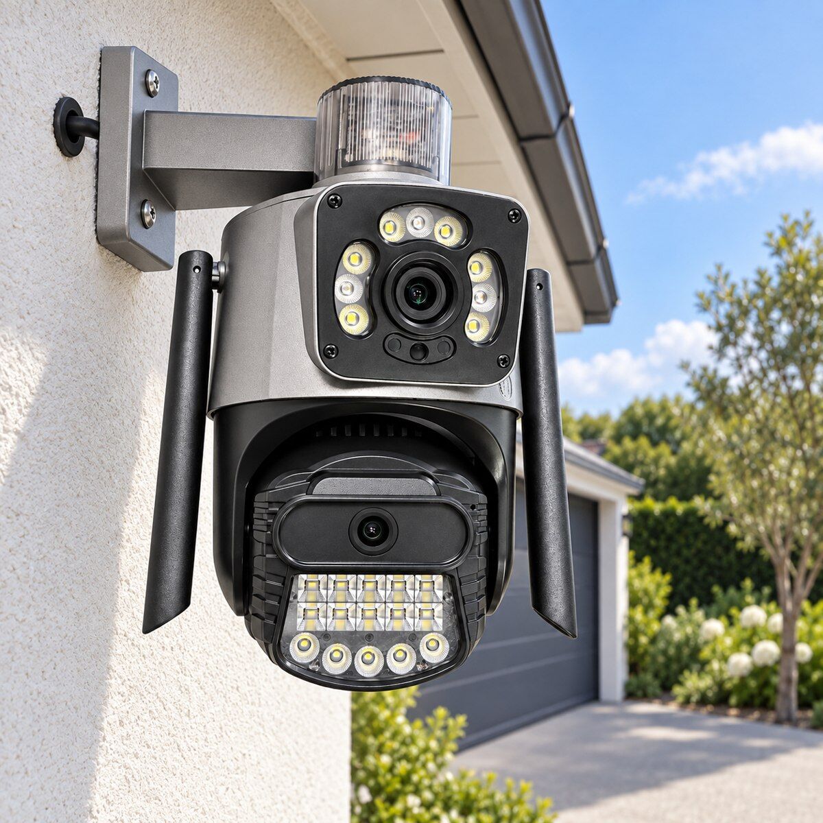 Ettroit Telecamera Wi-Fi Motorizzata Doppia Ottica 3 Mp + 3 Mp Con Lampeggiante Et9002