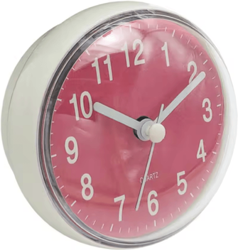 Inspire Curations 7cm Mini Waterproof Suction Cup Bathroom Clock With Quartz Movement 4