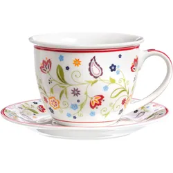 Ritzenhoff & Breker, Tasse, Milchkaffee Tasse mit Untertasse Shanti (350 ml, 2x)