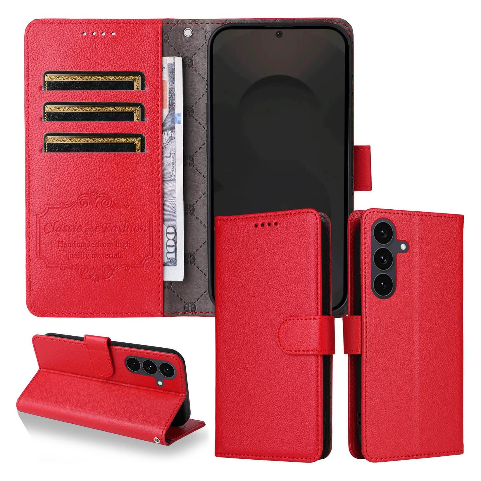 Cover-Discount Galaxy S25 FE - Lederoptik-Hülle mit strukturierter Oberfläche (Samsung Galaxy S25 FE) (62233287)