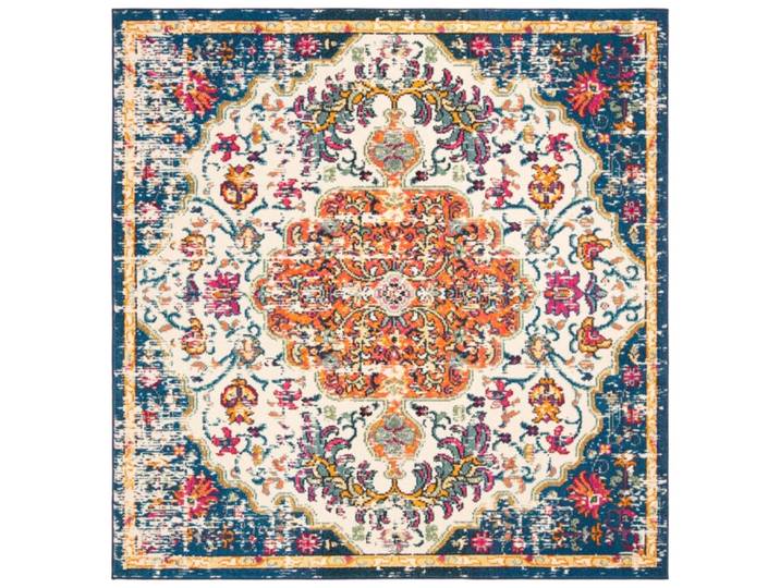 Tapis de transition en polypropylène blanc/orange, 152 x 152 cm