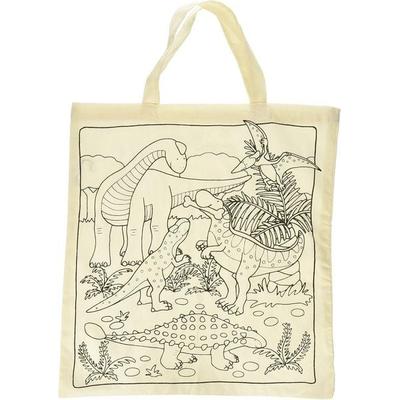 Goki 58809 - Baumwollbeutel Dinosaurier, 38x42cm, kreativ bemalen, 1 Stück