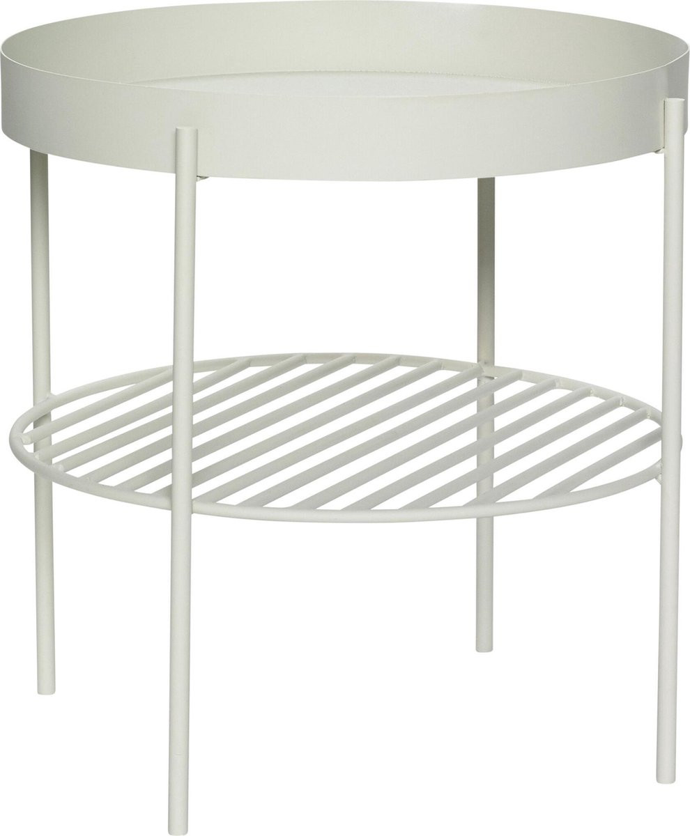 HÜBSCH INTERIOR Ronde bijzettafel van lichtgrijs metaal, Diameter: 45 cm, Hoogte: 53 cm