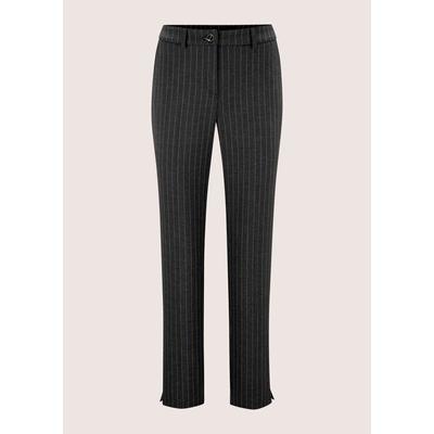 Stoffhose MADELEINE "Hose Nadelstreifen-Hose mit Bügelfalten", Damen, Gr. 42, nebelblau, beige, Hosen Stoffhose