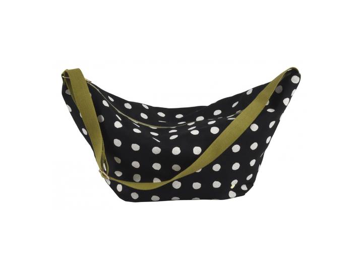 Sac demi-lune en coton bio caviar 53 x 28 x 12 cm