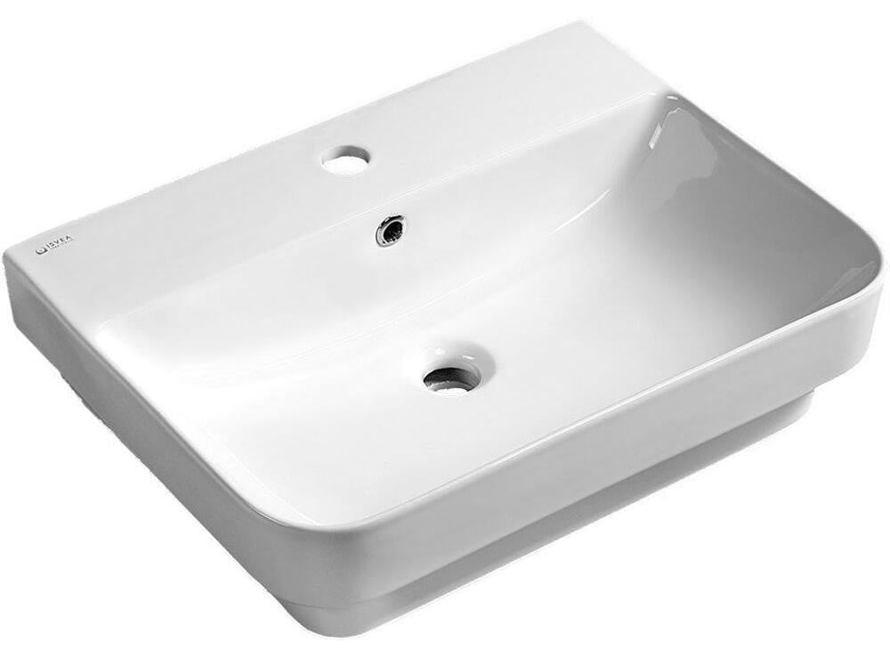 Isvea SOTT AQUA keramische inbouwwastafel, wit, 48 x 42 cm
