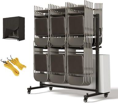 BLUEBELL Heavy-Duty Folding Chair Truck – Holds up to 84 Chairs, 800 lbs 5‑Level Height Adjustable