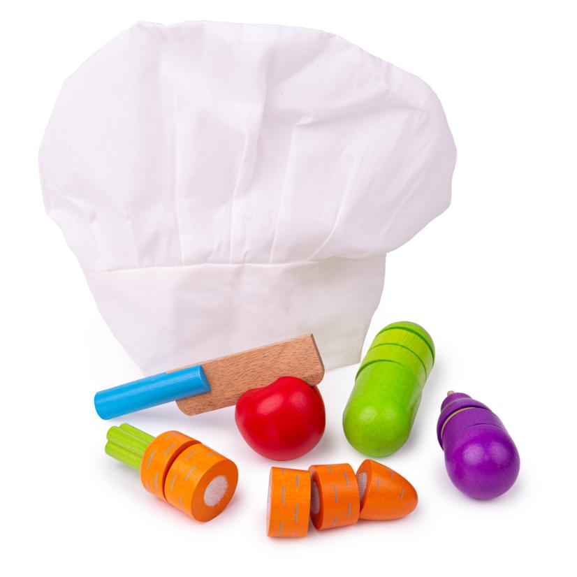 Bigjigs Holzküche Zubehör Cutting Vegetables Chef Set (BJ649)