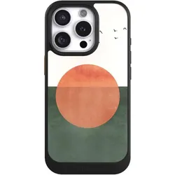 Nivocase Hülle für Apple iPhone 16 Pro Handyhülle NIVOcore Case Schwarz Sonnenschein Sonnenuntergang Vogel (Apple iPhone 16 Pro), Smartphone Hülle, Schwarz