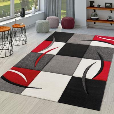 Paco Home Modern Checkered Area Rug with Contour Cut