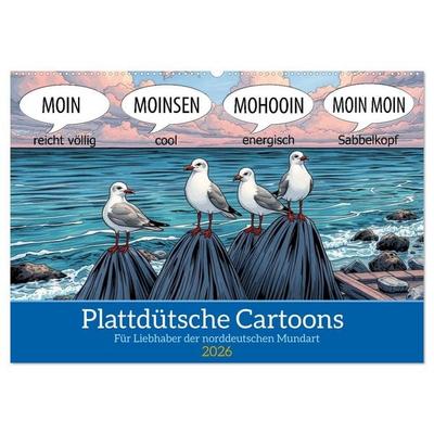 Plattdütsche Cartoons (Wandkalender 2026 DIN A2 quer), CALVENDO Monatskalender