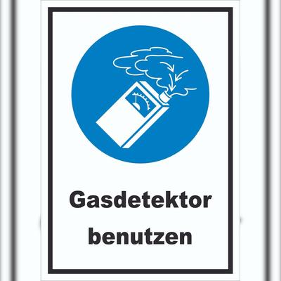 HB-Druck Gasdetektor benutzen Schild A5 (148x210mm)