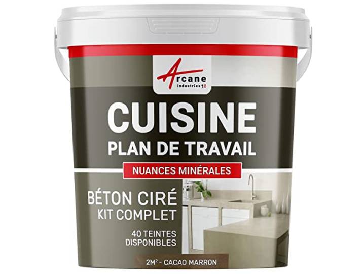 Béton Ciré Cuisine Plan de Travail Crédence 2 m² (en 2 couches) Cacao Marron