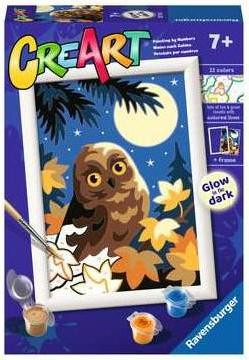 Ravensburger CreArt E-serie Uil in maanlicht schilderen op nummer creatieve set voor kinderen vanaf 7 jaar
