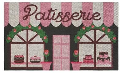 Stupell Patisserie Shop Windows Sisal Door Mat,18x30