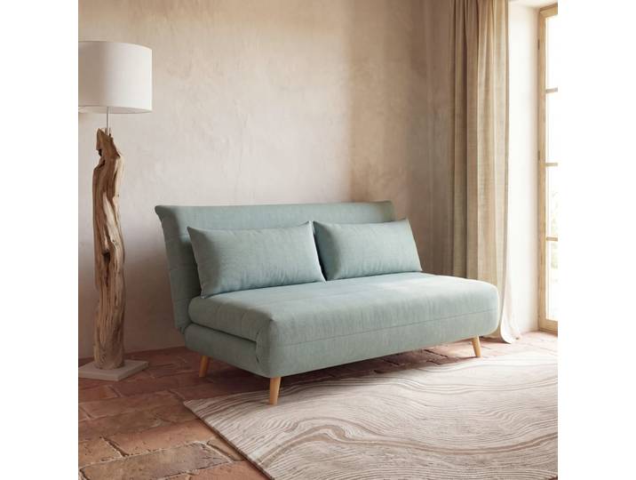 Zweisitzer-Schlafsofa in Aquagrün