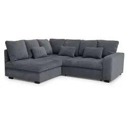 ECKSCHLAFSOFA Ramo mit Bettkasten, Topper gratis, Dunkelgrau, links