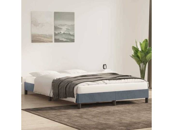 CHIC Lit adulte 2 places - 160x210 cm Structure/Cadre de lit gris foncé 160x210 cm velours FR(uls43n)