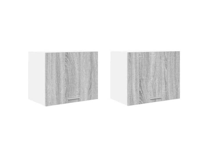 IBUQDDV Hängeschrank 2 STK. Grau Sonoma und Weiß Holzwerkstoff Holzwerkstoff, glatte Oberfläche, rechteckige Form, viel Stauraum, einfache Pflege, für Küchenutensilien und Geschirr