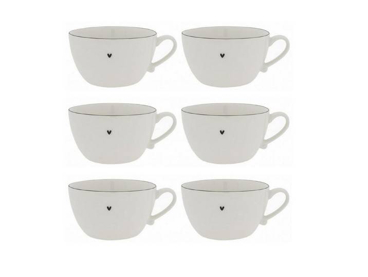Bastion Collections Suppenteller Schwarzes Herz, Spülmaschinengeeignet, Weiß, schwarzes Herz, H: 8.5cm
