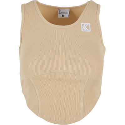 Tanktop KARL KANI "Karl Kani Damen KW241-001-2 Karl Kani Og Corset Rib Top", Damen, Gr. XXL, beige (sand), 95% Baumwolle, 5% Elasthan, slim fit, Rundhals, Tops Tanktop