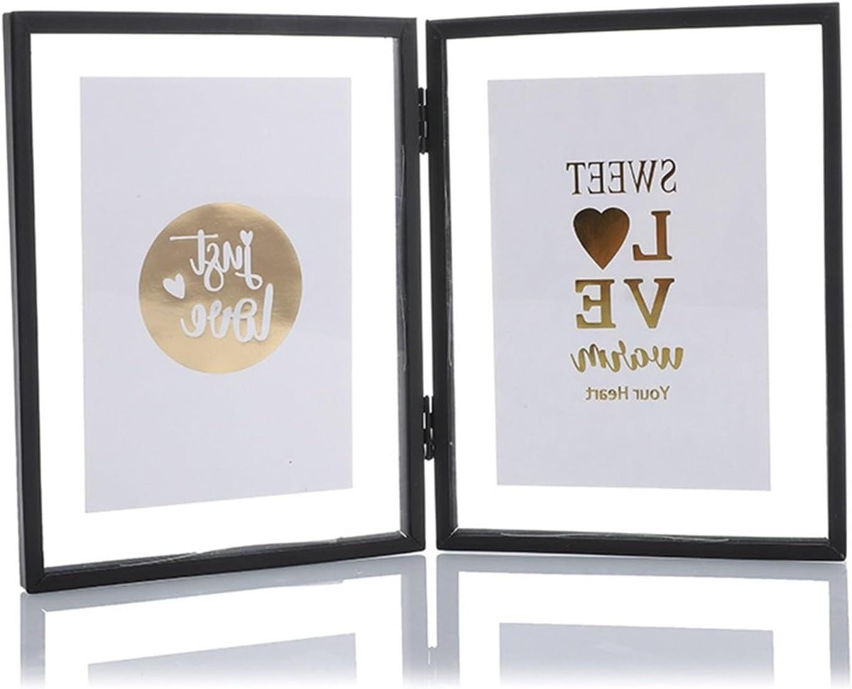 Fotolijst Dubbel Certificaat Frame Zwart 10x10 cm