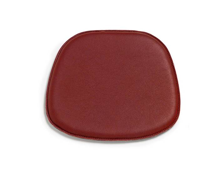 Sitzpad für Eames Plastic Side Chair Albrecht Leder kirsche rot, Designer Thomas Albrecht, 38.5x2x36 cm