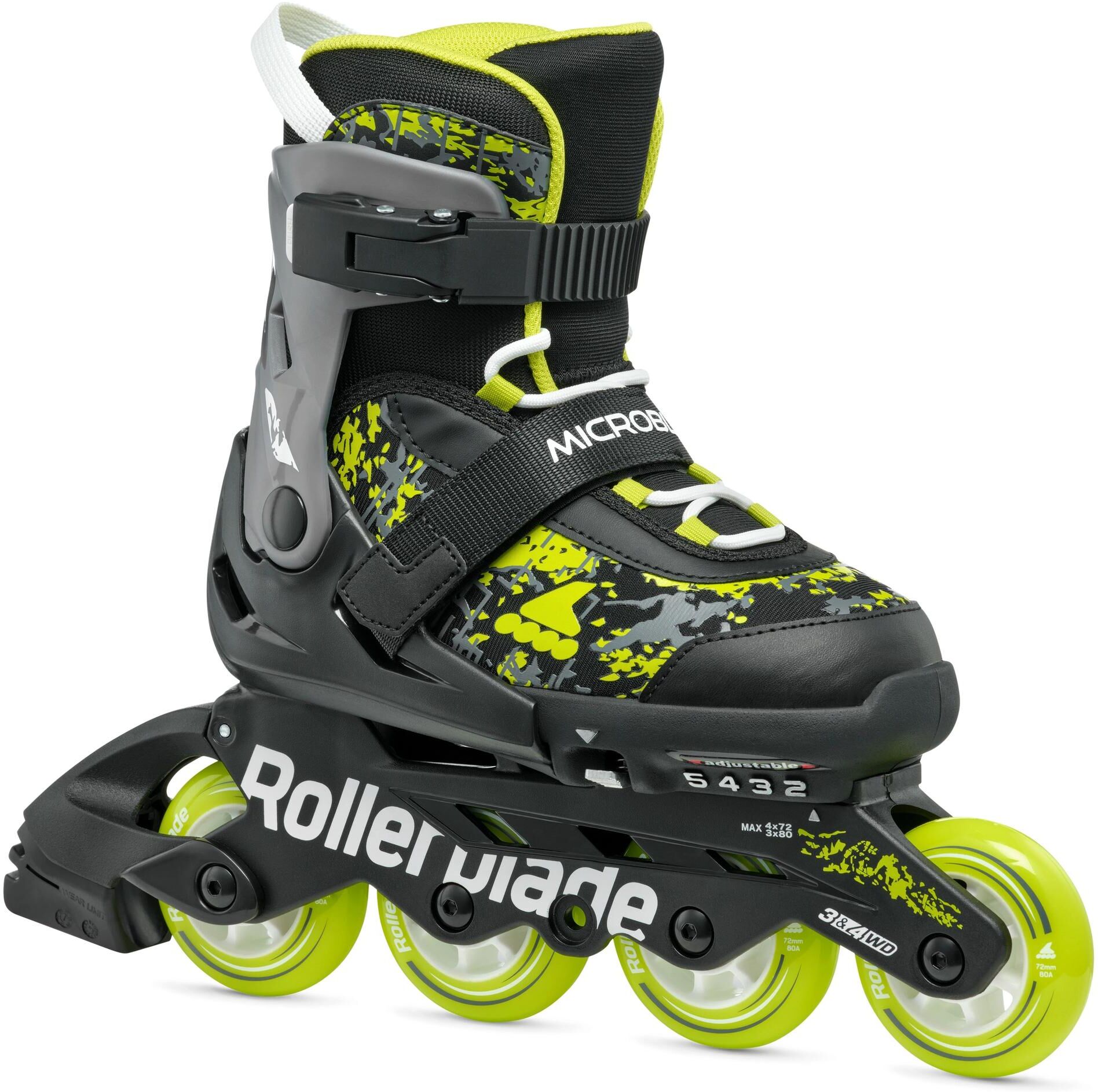 Inlineskates ROLLERBLADE "Microblade SL 36.5-40.5", grün (limettengrün, schwarz), Inlineskates_Rollschuhe, Kinder, (bis ), Inlineskates limettengrün, schwarz (bis )