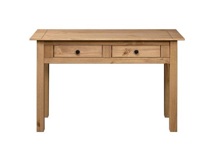 Brun Table console - CLARENCE - Meuble couloir - 110x40x72 cm - Pin solide Gamme Panama CC330